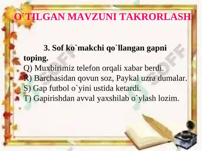 "Bo'g'chi" mavzusida tayyorlagan dars ishlanmasi 8