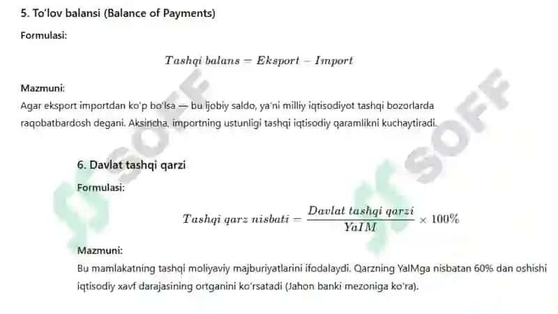 Iqtisodiy xavfsizlikning asosiy ko’rsatkichlari 8