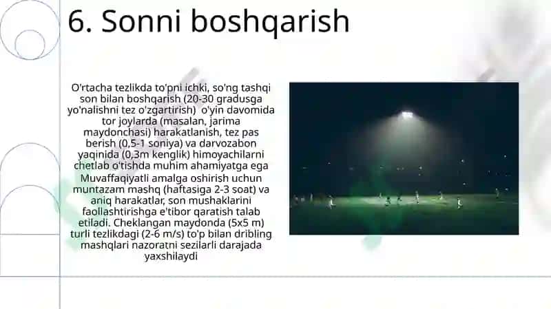 Futbòl òyinida tòpni olib qòyish texnikasi 8