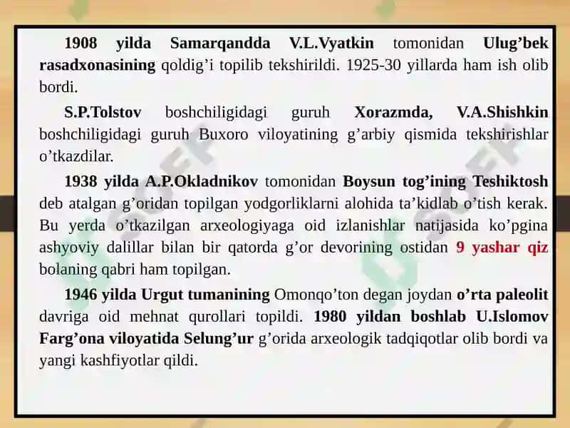 Arxeologik va me’moriy gorliklar o’lkashunosligi 8