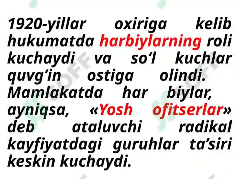 YAPONIYA Iqtisodiy va siyosiy yangilanishi (1918-1939 YILLAR) 8