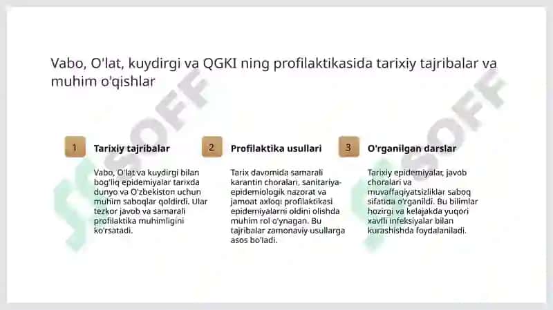 O'ta havfli karantin infeksiyalarning epidemiologiyasi va profilaktikasi ( QGKI, vabo,O'lat, kuydirgi) 8