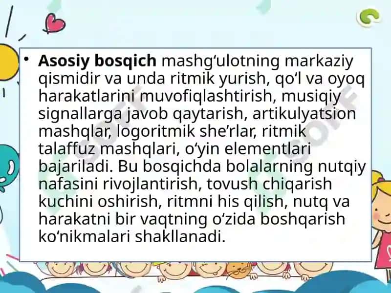 Logoritmika mashg'ulotlari 8