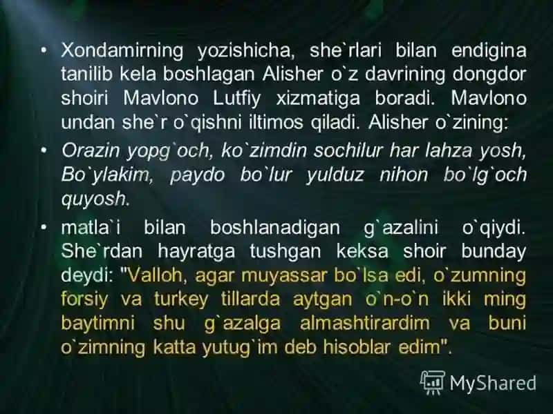 Alisher Navoiyning Hayoti 8