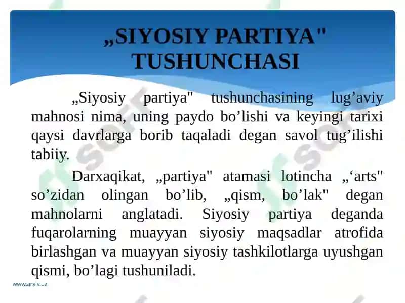 O'zbekistonda Siyosiy Partiyalar Xaqida 8