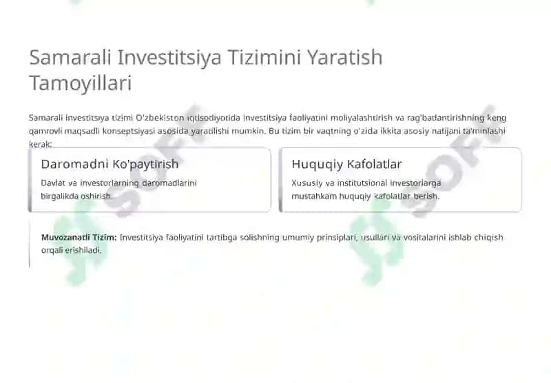 Investitsiyalar va Innovatsiyalar Faniga Kirish 8