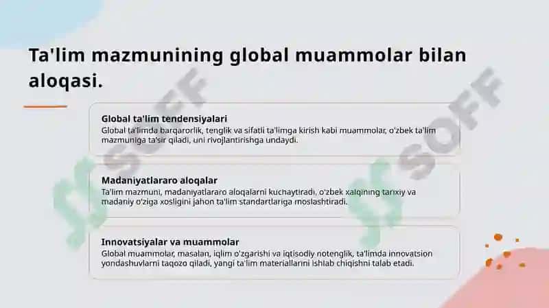 Ta'lim mazmuni 8