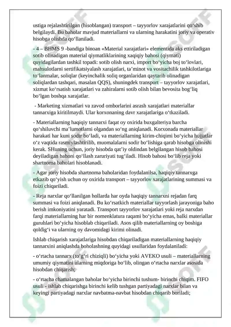 Materiallarni hisobga olish 8