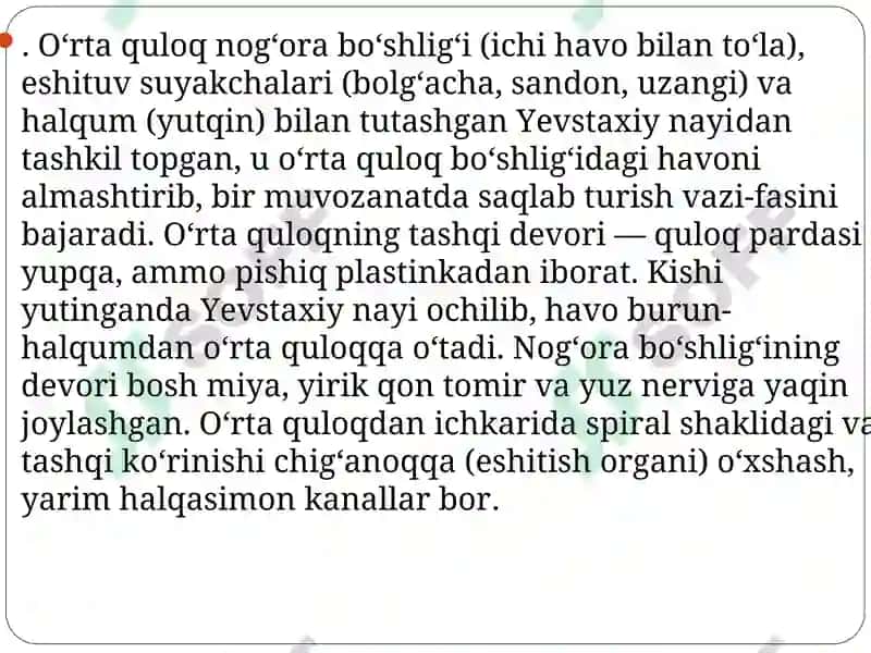 Quloqning fiziologiyasi va patalogiyasi 8