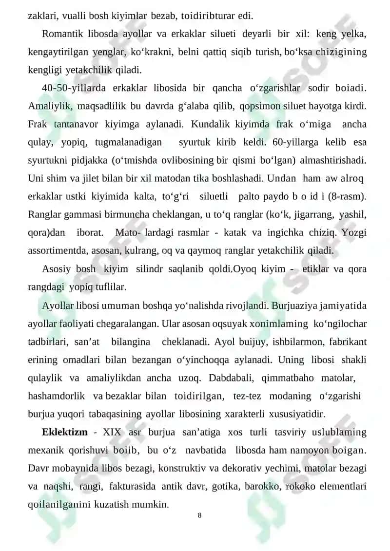 O’zbek milliy bosh kiyimlari KURS ISHI 8
