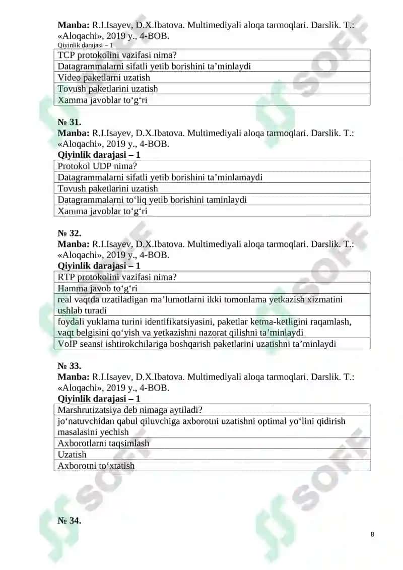 Multimediyali aloqa tarmoqlari 8