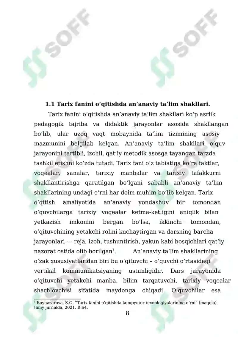 Tarix O’qitish Metodikasi 8