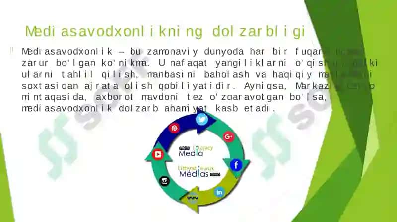 Yangi O‘zbekistonda “Mediasavodxonliklik va axborot madaniyati” fanini o‘rni va ahamiyati 8
