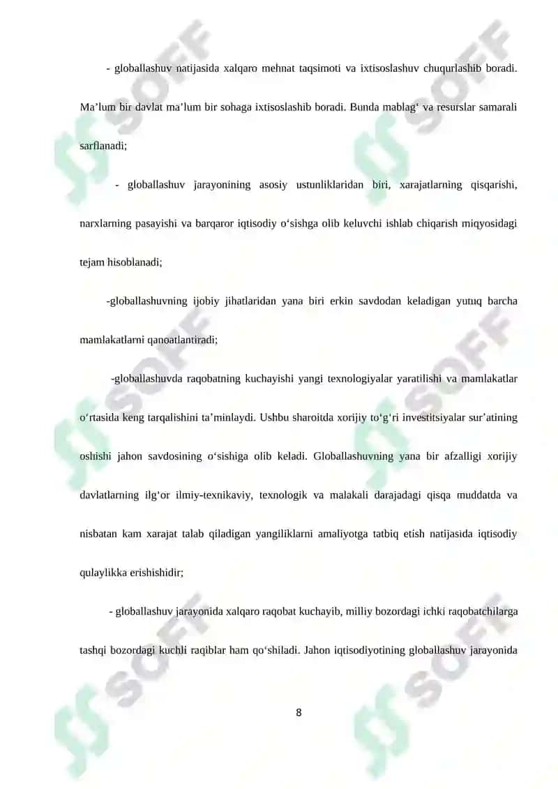 Globallashuv va barqaror taraqqiyot falsafasi 8