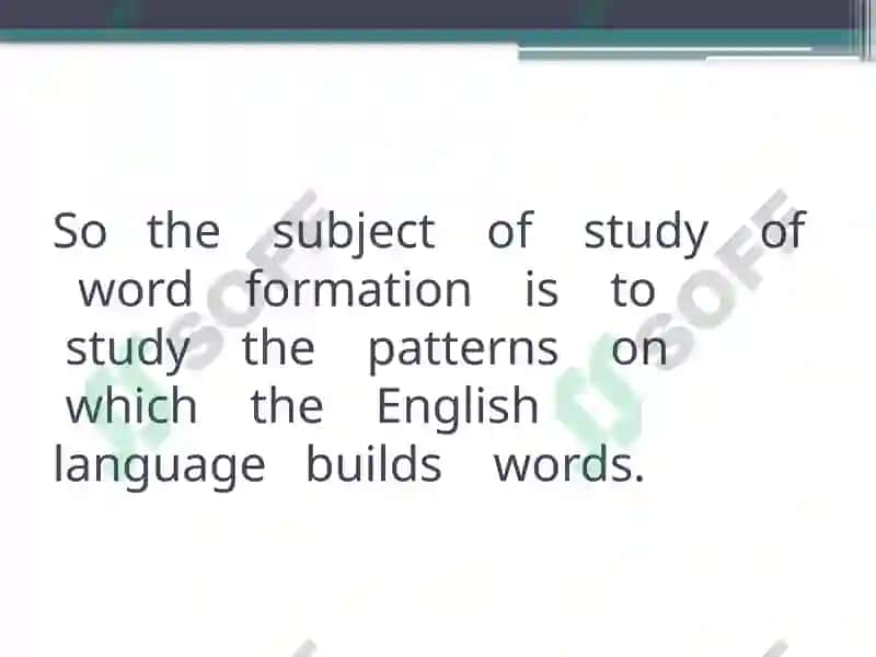 Word Formation and Affixation Lecture 3 8