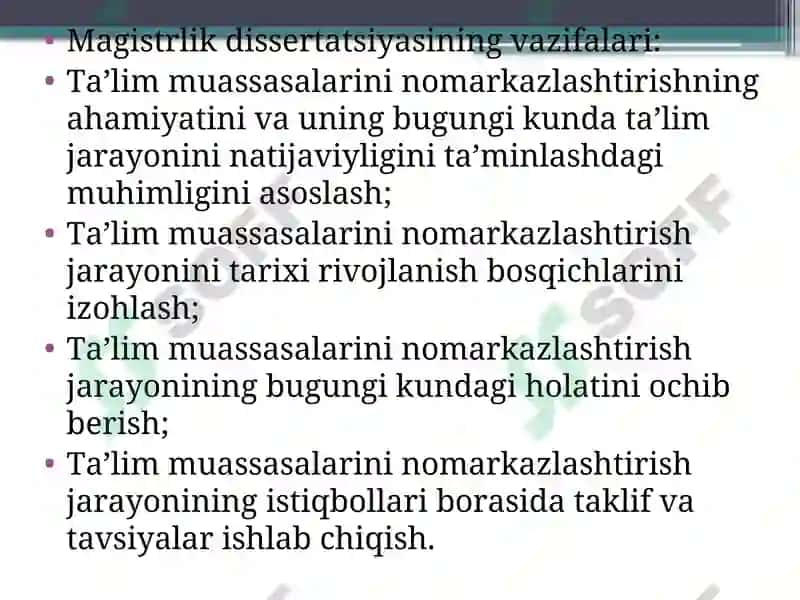 "TALIM MUASSASALARINI NOMARKAZLASHTIRISH JARAYONI: TARIXI, HOLATI VA ISTIQBOLLARI" 8