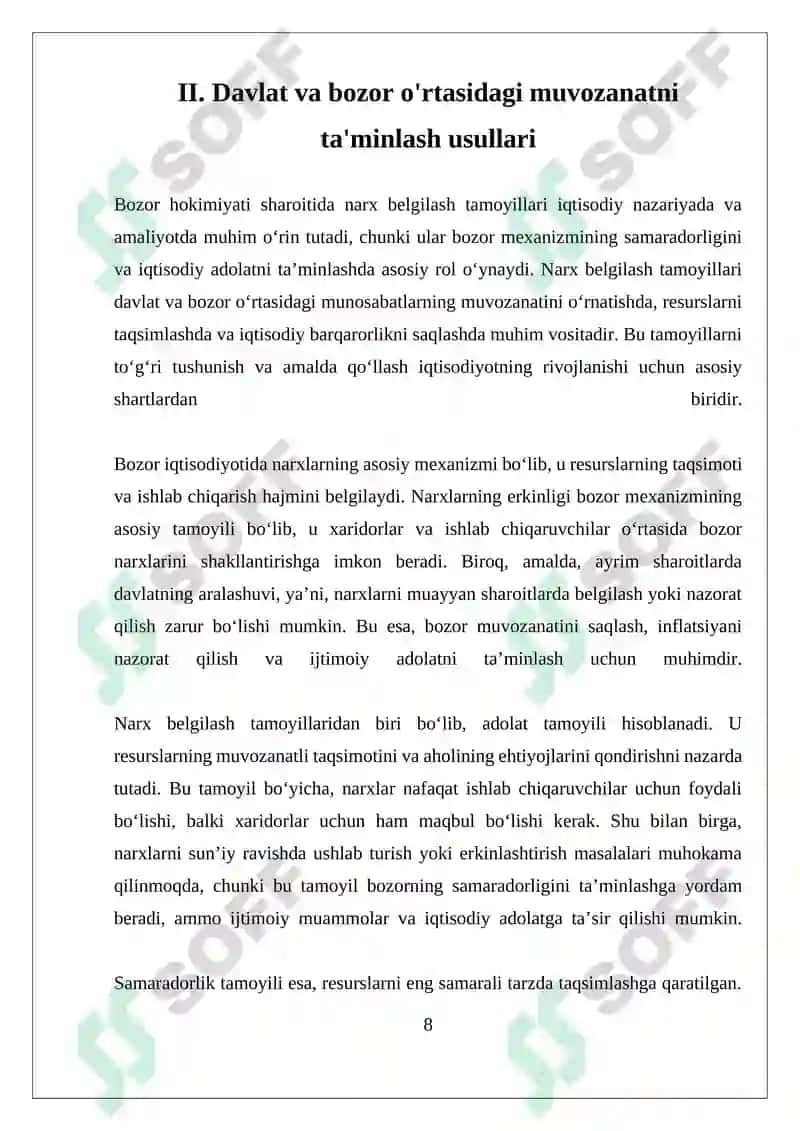 Narx belgilash tamoyillari 8