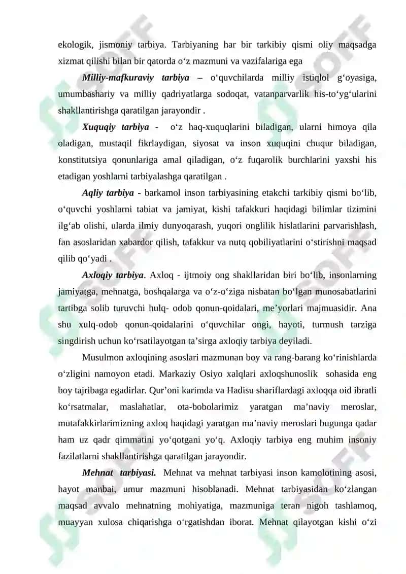 Komil insonni voyaga etkazishda boshlang’ich ta’lim shubhasiz mustahkam poydevor rolini o’taydi 8