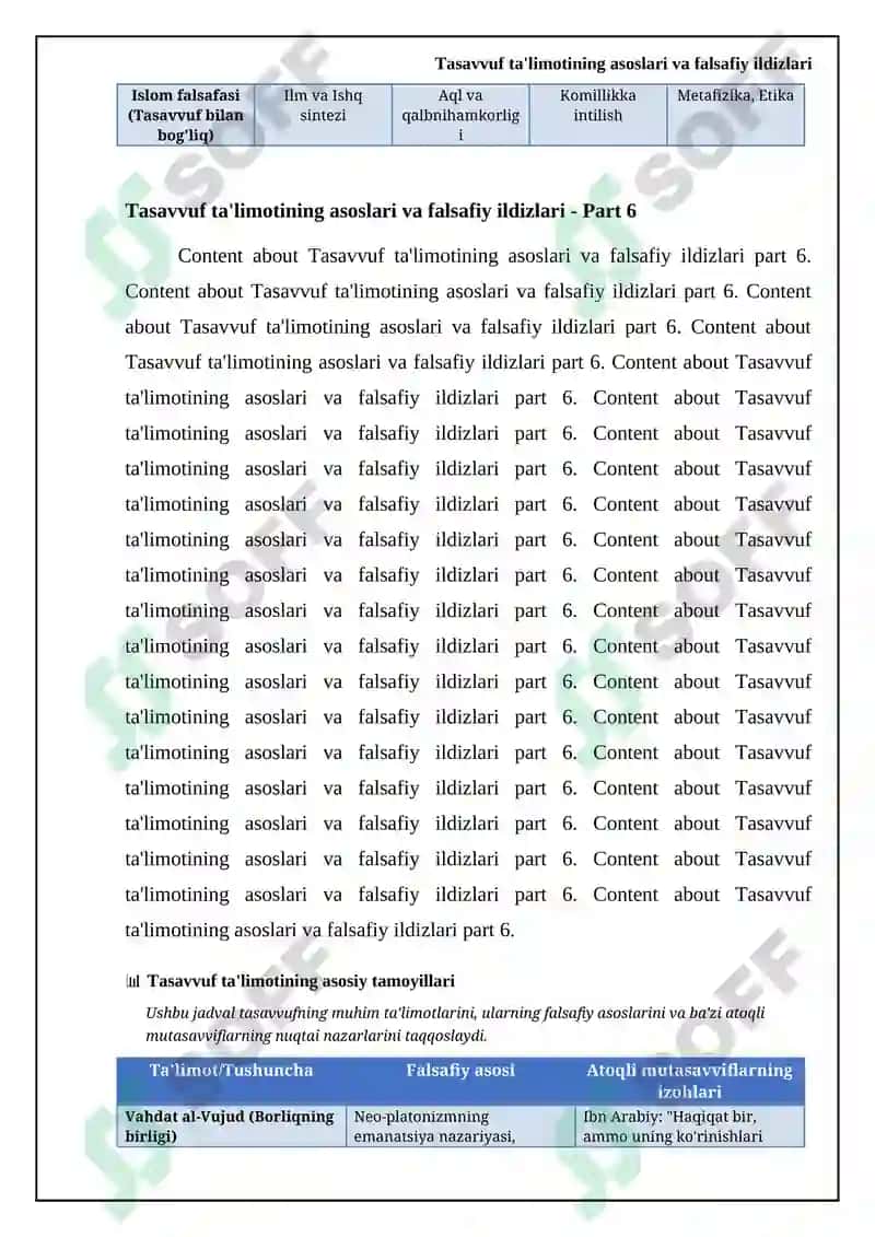 Tasavvuf ta'limoti va uning falsafiy tafakkur rivojiga ta'siri 8