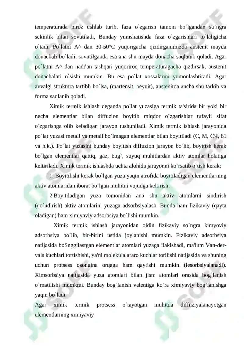 Rangli metallarni termik ishlash asoslari. 8