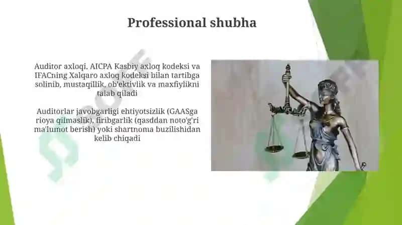 Auditorlik professional etikasi va auditorning huquqiy javobgarligi 8