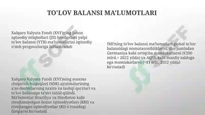 Xalqaro valyuta fondining moliyaviy koʻrsatgichlari taxlili 8