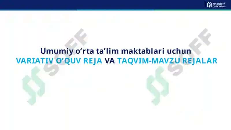 Yangi o‘quv yili uchun ishlab chiqilgan o‘quv reja 8