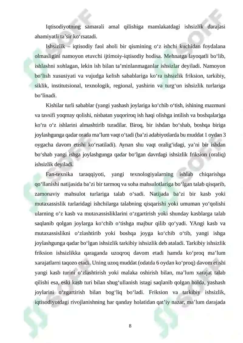 "IQTISODIYOT NAZARIYASI" Kurs ishi 8