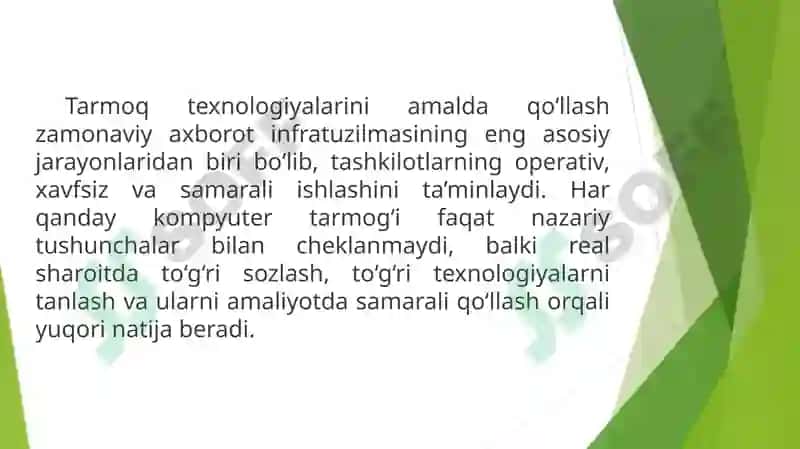 Kompyuter tarmoqlari fanining predmeti 8