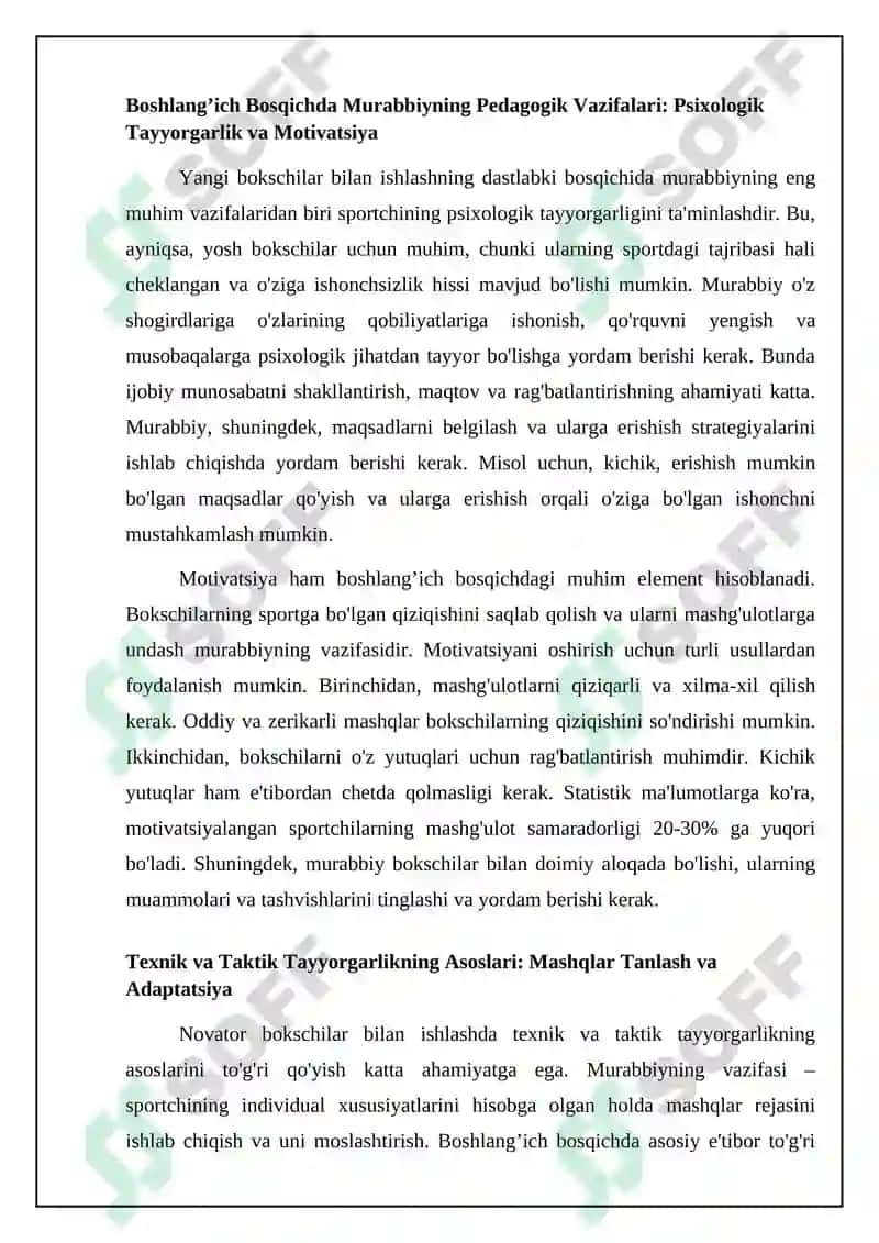 Boshlovchilik bokschilar bilan ishlashda pedagogik faoliyatning xususiyatlarini ochib berish 8