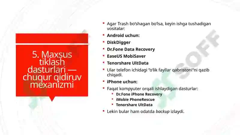 Mobil qurilmalarda (Android/iOS) o‘chirilgan fayllarni qayta tiklash 8