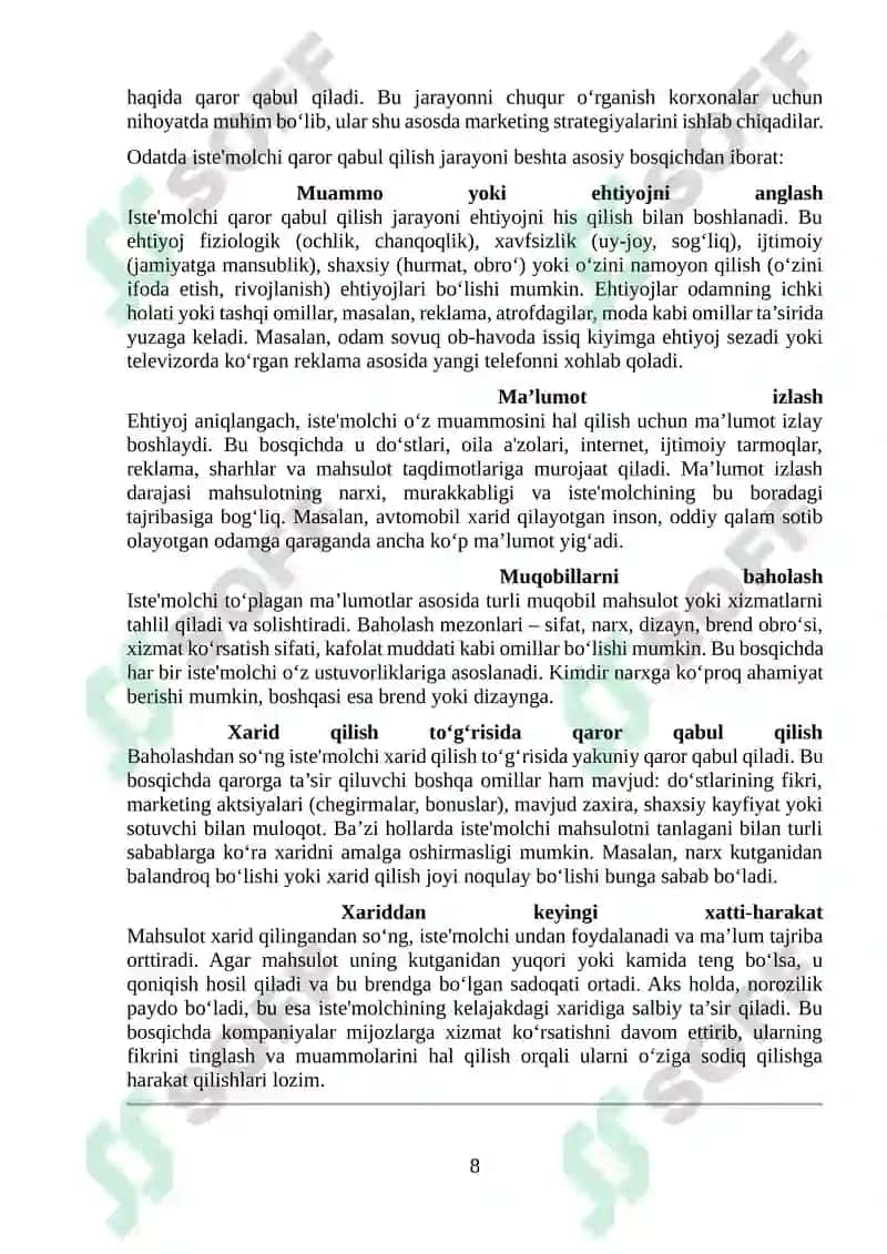 Iste’molchi hulqi nazariyasi 8