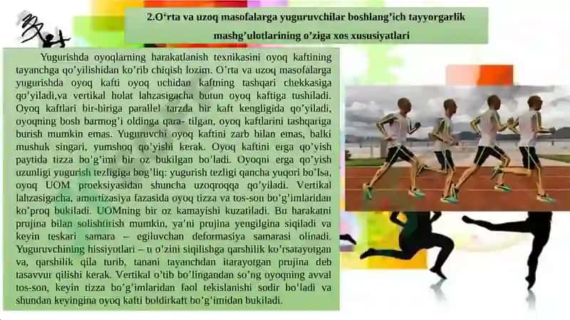 O‘rta masofalarga yugurish texnikasi 8