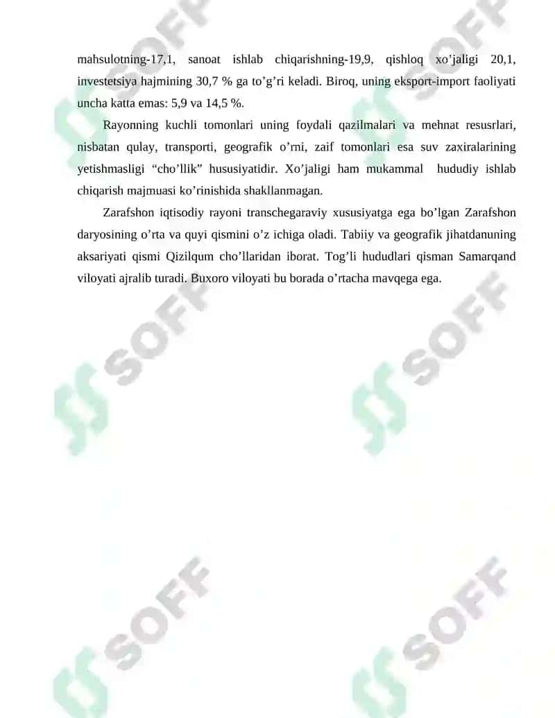 Zarafshon iqtisodiy rayonini iqtisodiy-ijtimoiy muammolari va ularning yechim 8