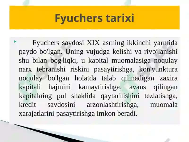 Fyuchers savdosi asoslari 8