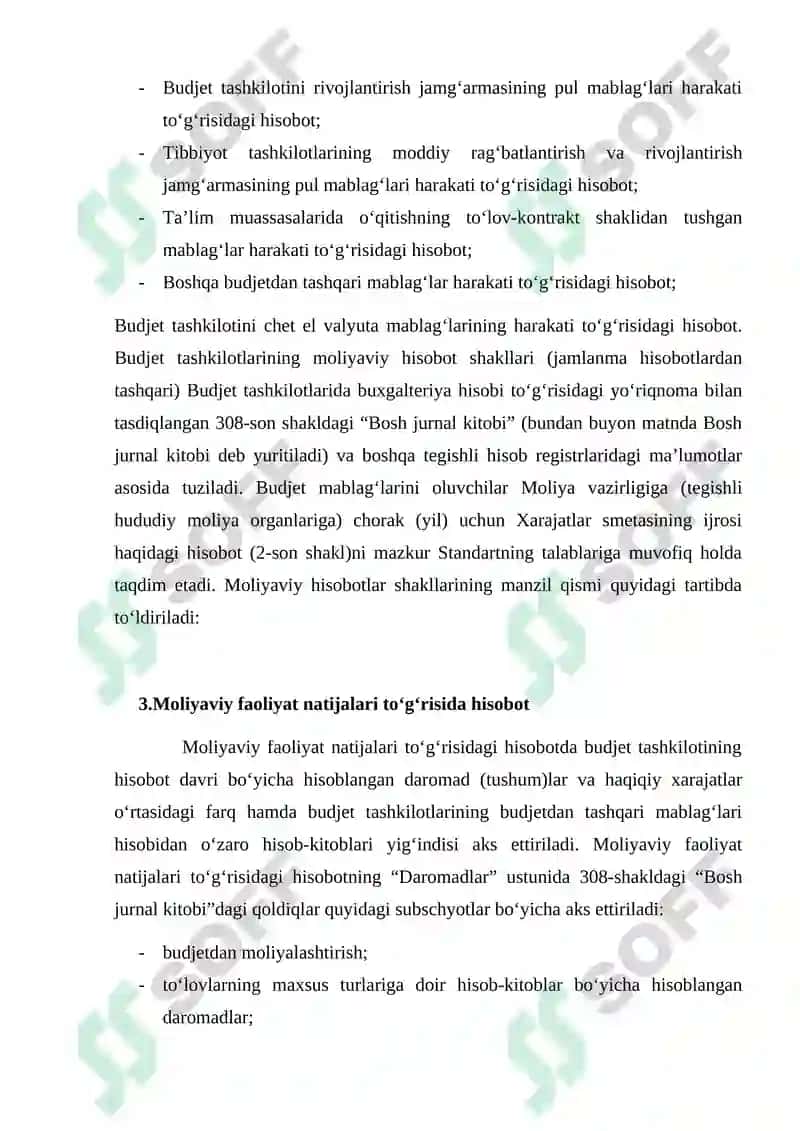 Budjet hisobining 1,2,3,4,5 standartlari va ularning mazmuni 8