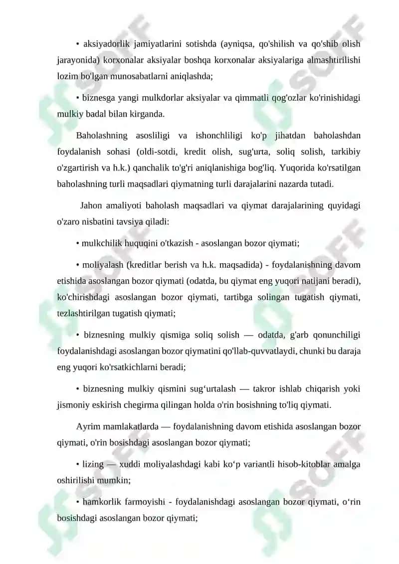 BIZNES QIYMATINI BAHOLASHNING XORIJ TAJRIBASI 8