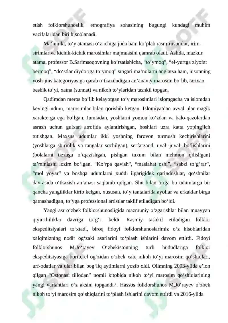 O'zbek nikoh to'ylari folklyorlarida misiqaning o'rni 8