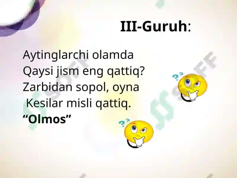 Kislorod gruppachasi elementlari. Oltingugurt 8