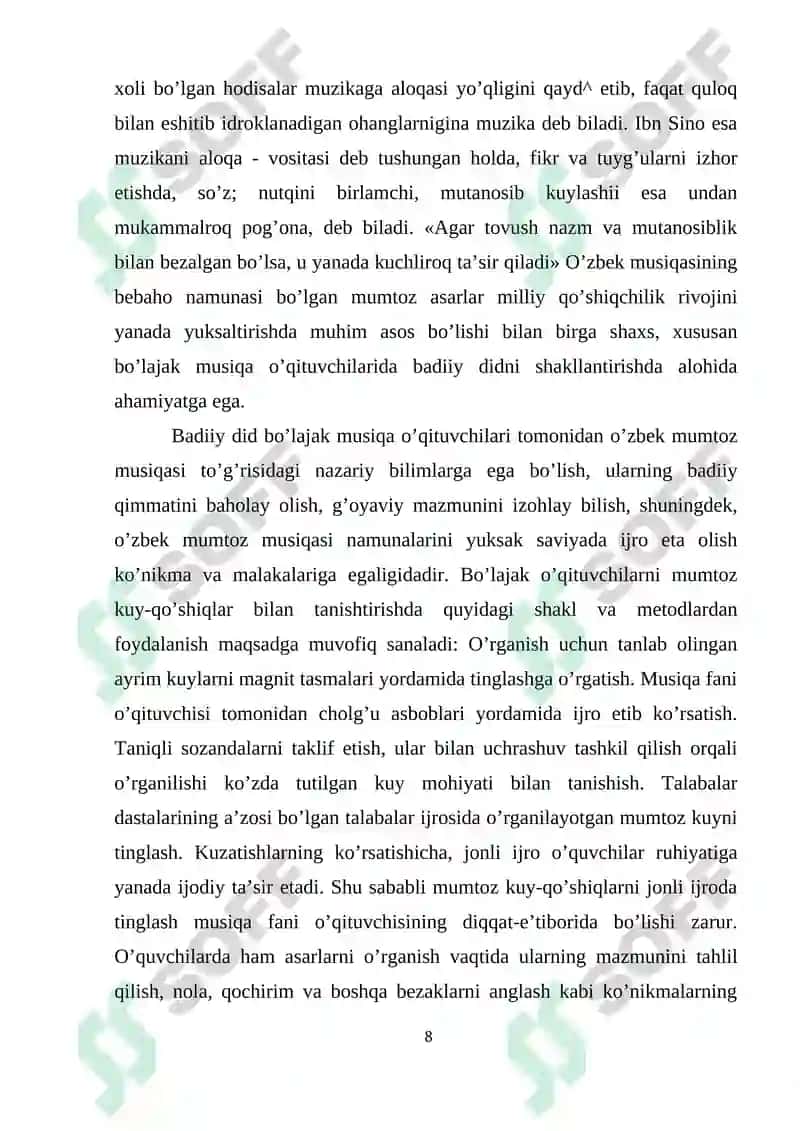 O'zbek xalq musiqiy folklor janirlarining umumiy tasnifi 8
