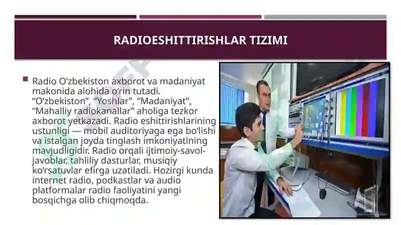 Oʻzbekiston respublikasi ommaviy axborot vositalarining faoliyati 8