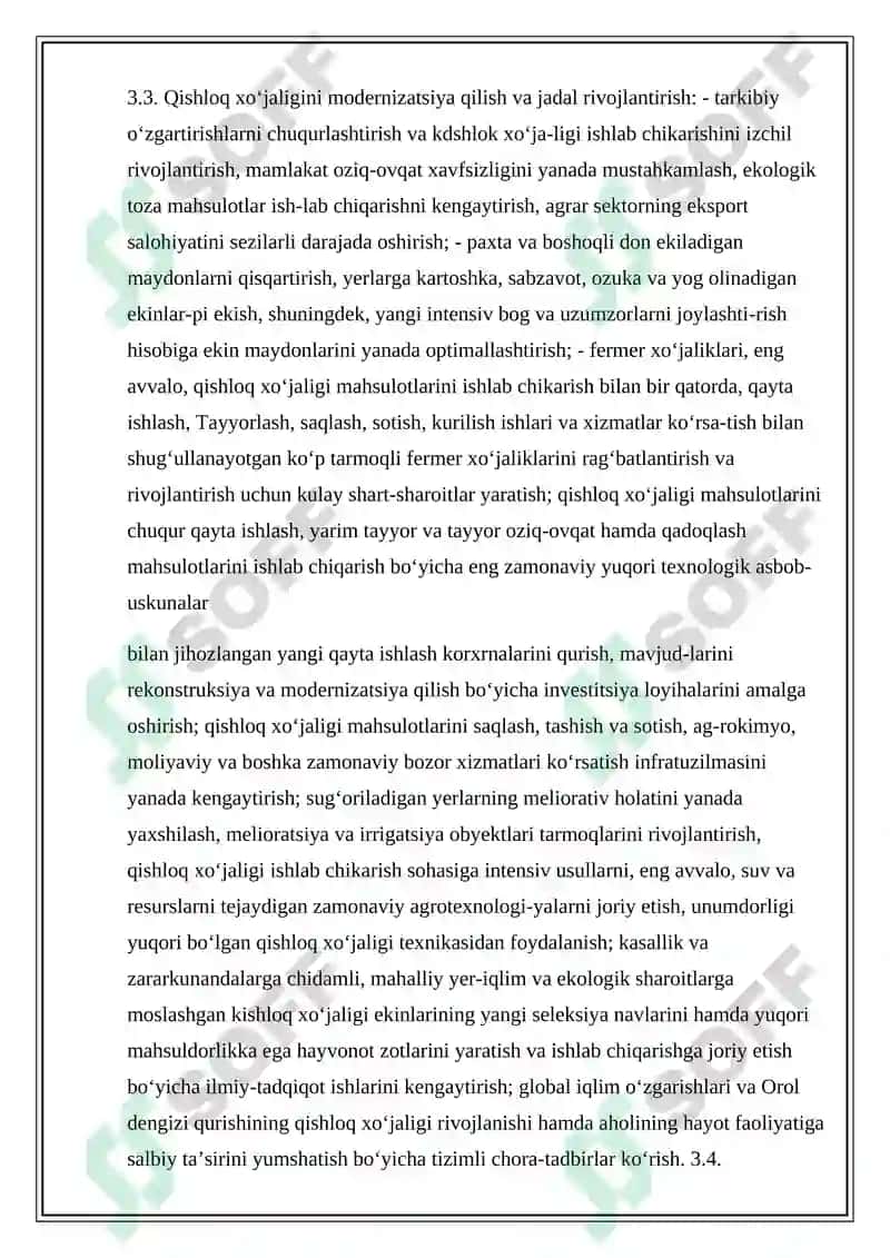 O’zbekistonni rivojlantirishning harakatlar strategiyasi-milliy taraqqiyot asosini o’rganish. 8
