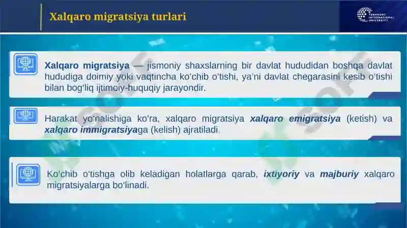 Xalqaro migratsiya huquqi fani 8