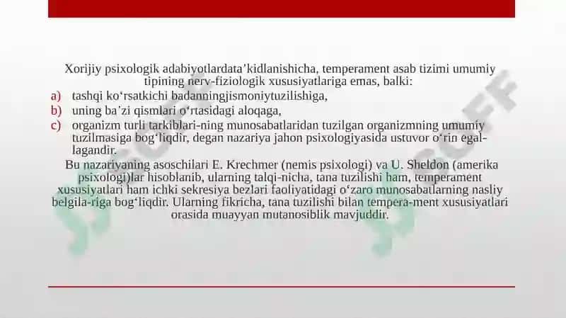 Shaxs temperamentini tadqiq etish 8