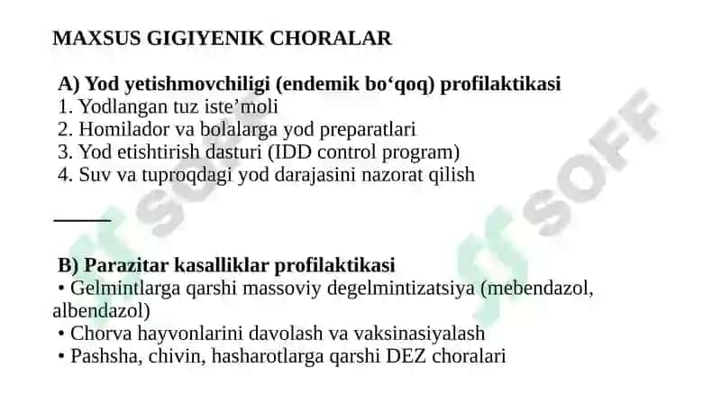 Endemik kasalliklarni oldini olishning gigiyenik asoslari 8