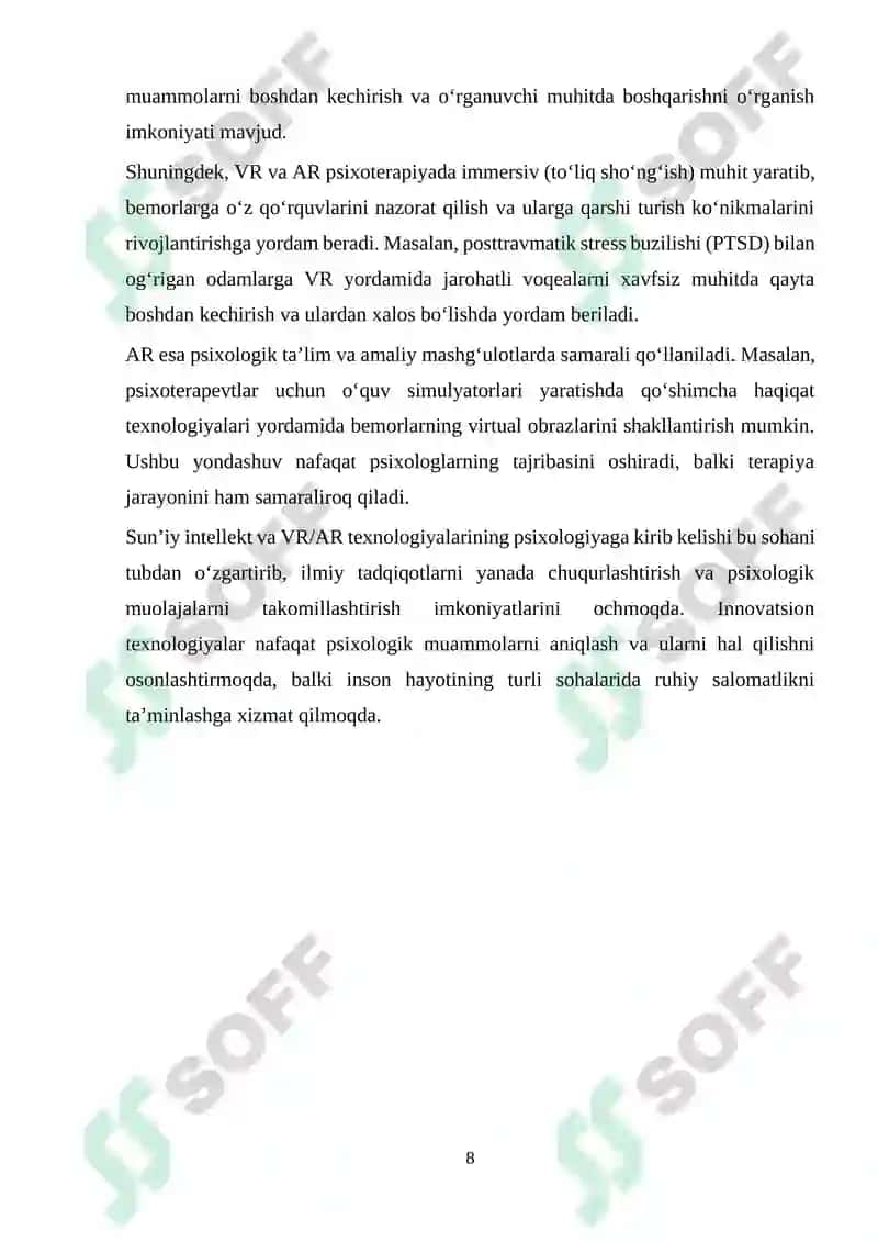 Psixologiya fanining rivojlanishining zamoniviy tendensiyalari 8
