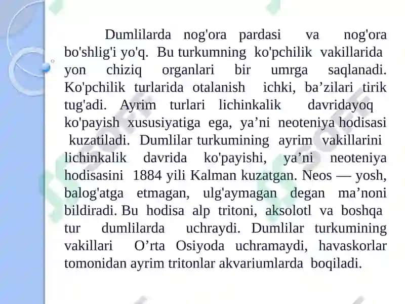SUVDA HAMDA QURUQLIKDA YASHOVCHILARNING QURUQLIKKA CHIQISH SABABLARIvaungaxosMOSLANISHLAR 8