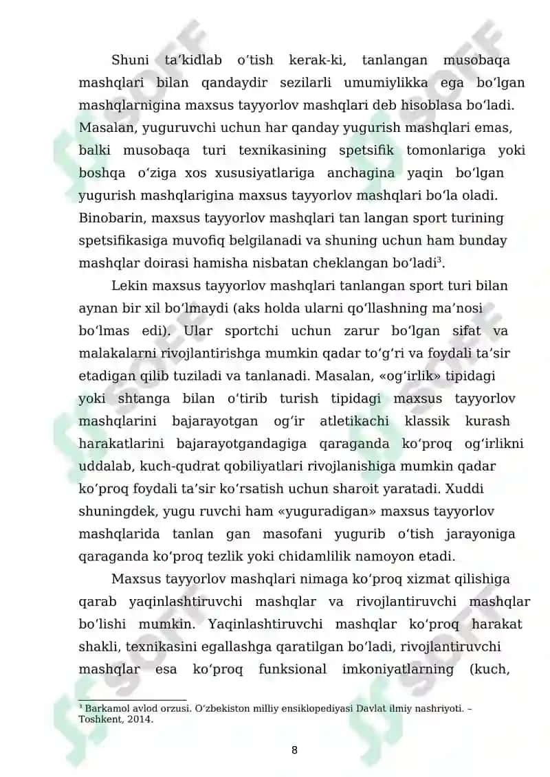 Sport mashgʻulotlarining vositalari 8