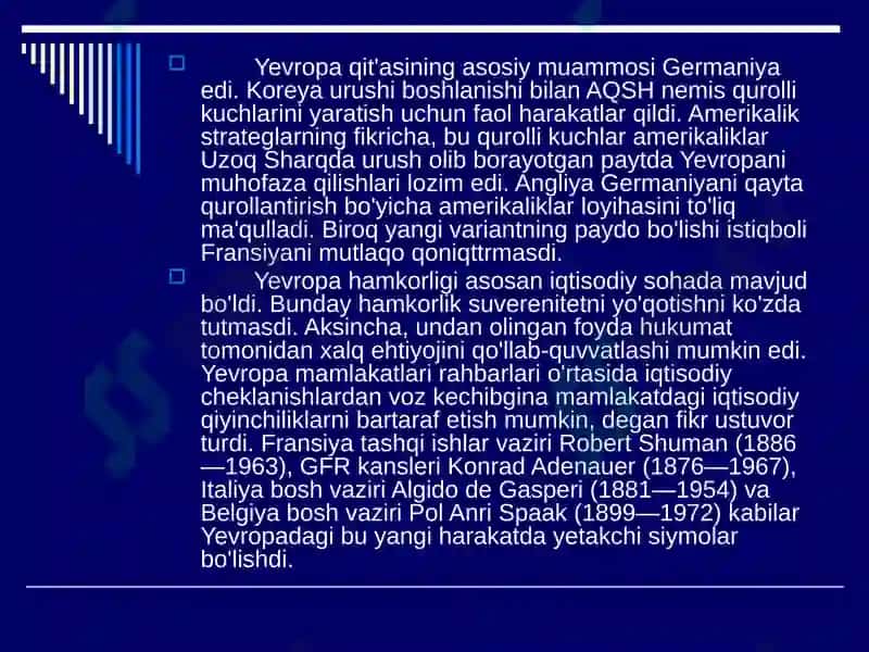 IKKINCHI JAHON URUSHIDAN SO'NG XALQARO MUNOSABATLAR 8