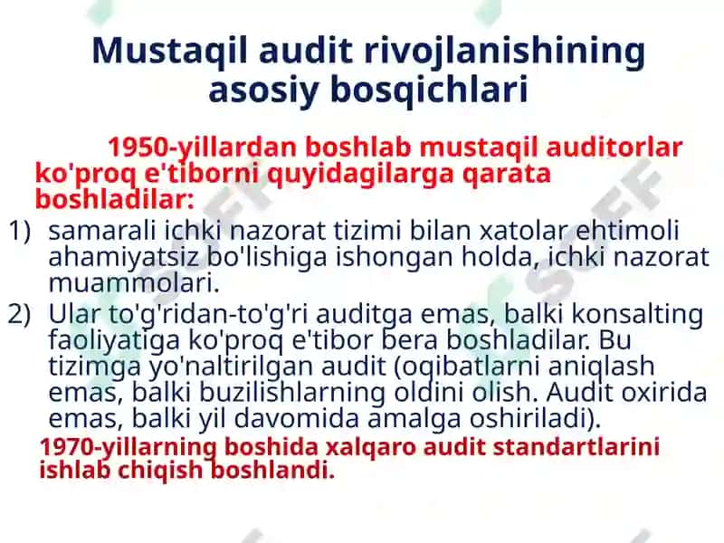 Auditorlik faoliyatining xalqaro tajribasi 8